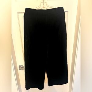 Zara Black Velvet Wide Leg Trousers